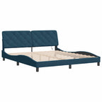 Bettgestell mit LED ohne Matratze Blau 180x200 cm Samt