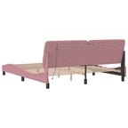 Bettgestell mit LED ohne Matratze Rosa 180x200 cm Samt