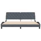 Bettgestell mit LED ohne Matratze Dunkelgrau 200x200 cm Samt
