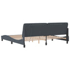 Bettgestell mit LED ohne Matratze Dunkelgrau 200x200 cm Samt
