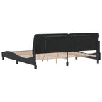 Bettgestell mit LED ohne Matratze Schwarz 200x200 cm Samt