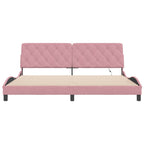Bettgestell mit LED ohne Matratze Rosa 200x200 cm Samt