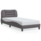 Bettgestell mit LED ohne Matratze "Hvar" Grau 90x190 cm