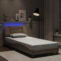 Bettgestell mit LED ohne Matratze "Hvar" Cappuccino-Braun 90x190 cm