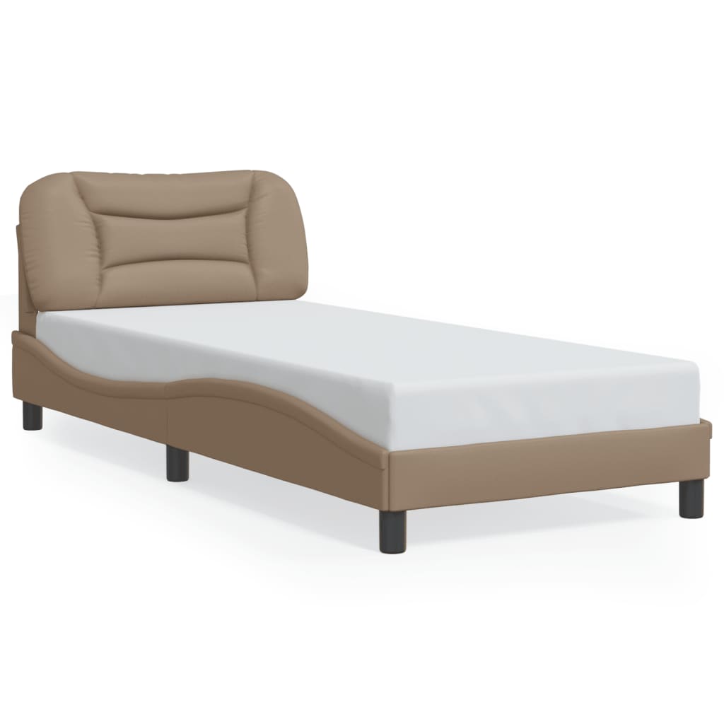 Bettgestell mit LED ohne Matratze "Hvar" Cappuccino-Braun 90x200 cm