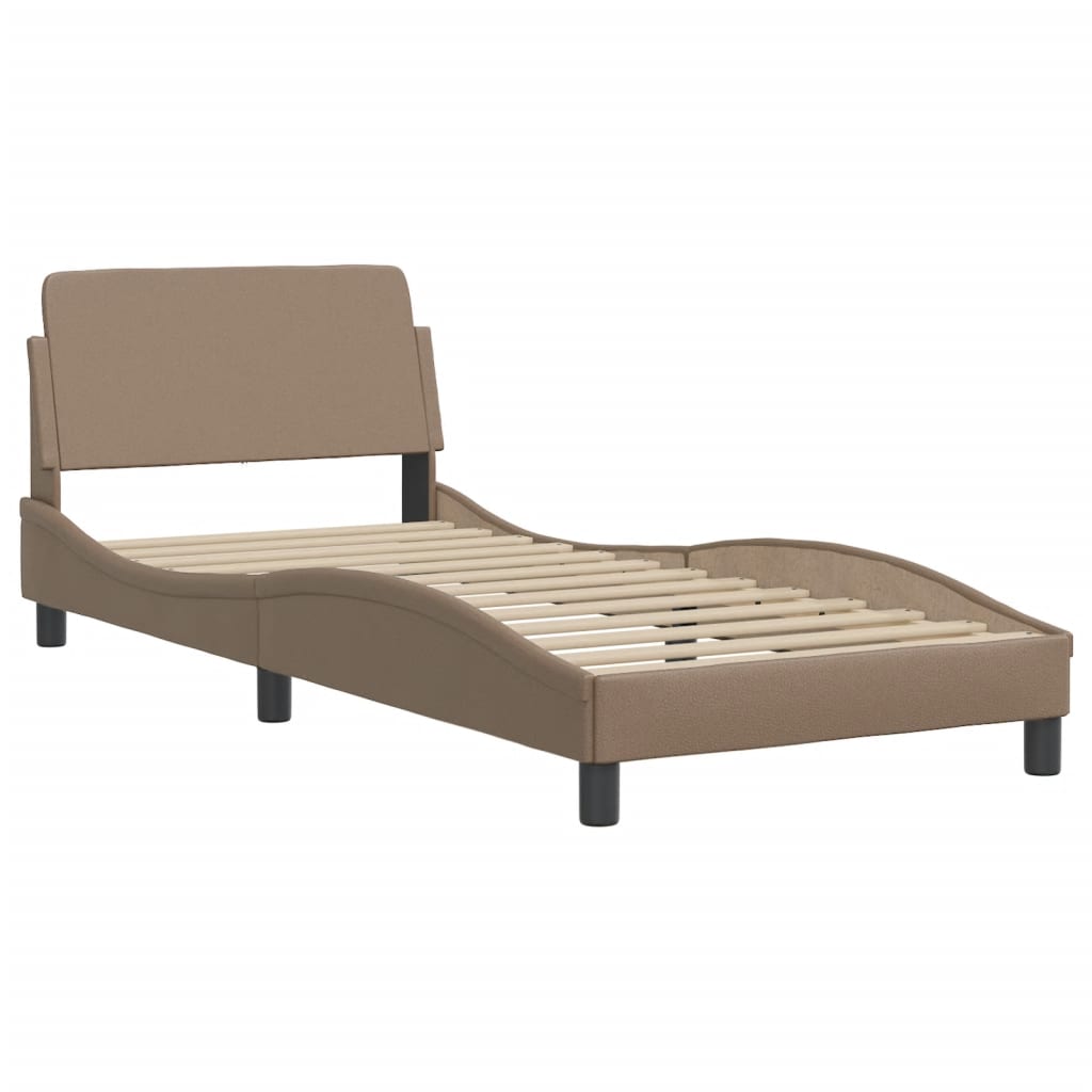 Bettgestell mit LED ohne Matratze "Hvar" Cappuccino-Braun 90x200 cm