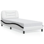 Bettgestell mit LED ohne Matratze "Hvar" Weiß und Schwarz 90x200 cm