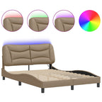 Bettgestell mit LED ohne Matratze "Hvar" Cappuccino-Braun 120x200 cm