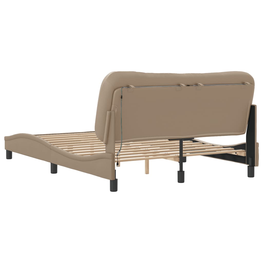Bettgestell mit LED ohne Matratze "Hvar" Cappuccino-Braun 120x200 cm