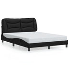 Bettgestell mit LED ohne Matratze "Hvar" Schwarz 140x190 cm