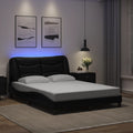 Bettgestell mit LED ohne Matratze "Hvar" Schwarz 140x190 cm