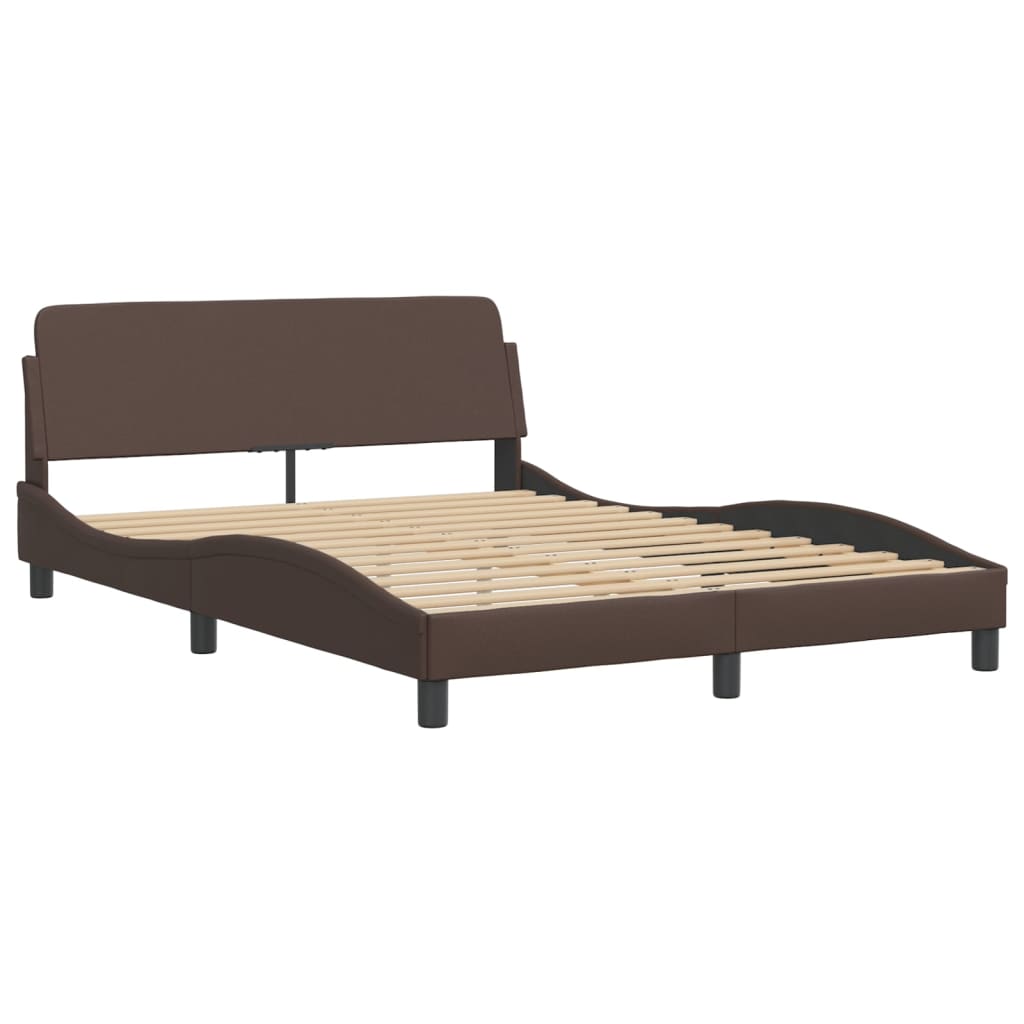 Bettgestell mit LED ohne Matratze "Hvar" Braun 140x190 cm