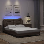 Bettgestell mit LED ohne Matratze "Hvar" Braun 140x190 cm