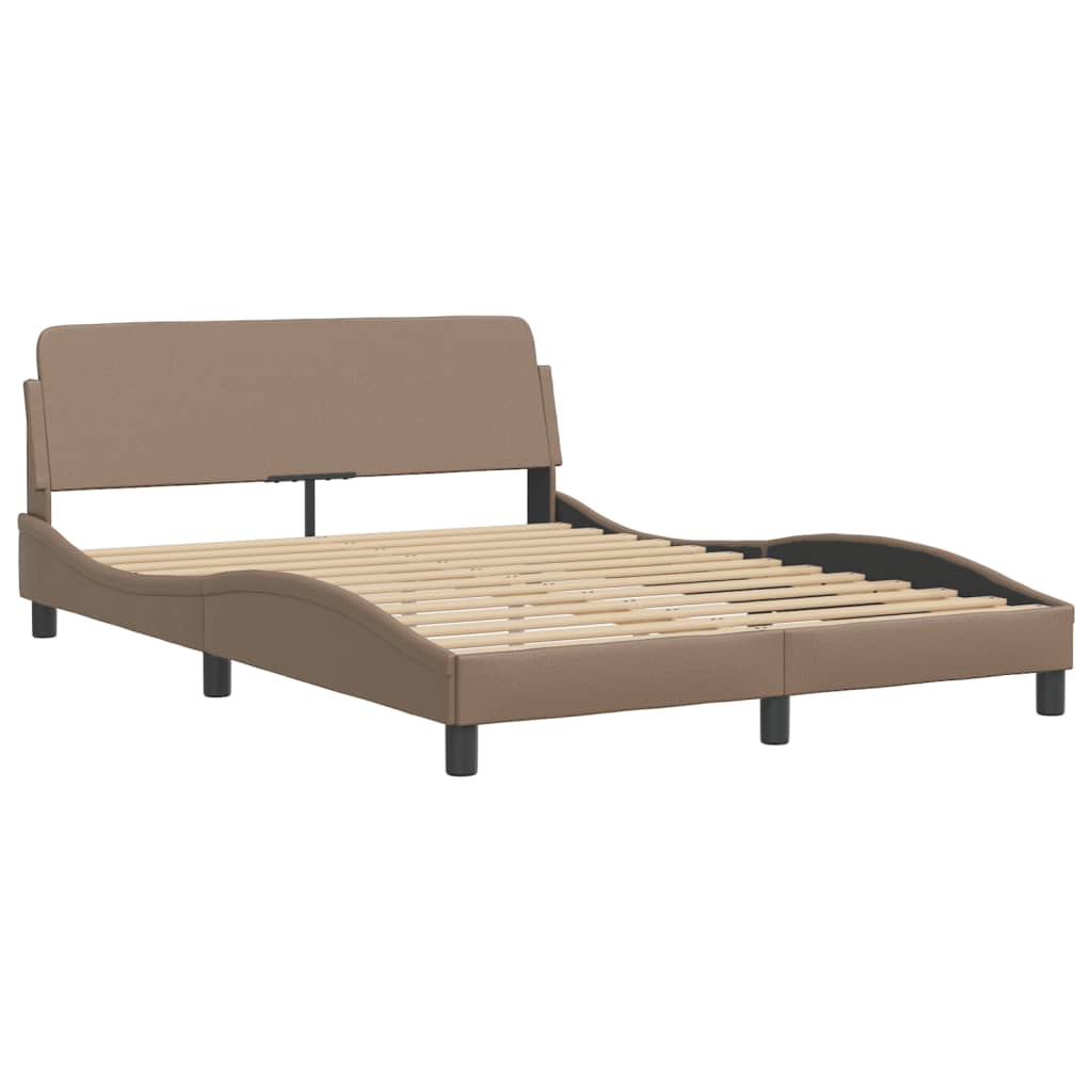 Bettgestell mit LED ohne Matratze "Hvar" Cappuccino-Braun 140x190 cm
