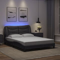 Bettgestell mit LED ohne Matratze "Hvar" Grau 140x200 cm