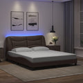 Bettgestell mit LED ohne Matratze "Hvar" Braun 160x200 cm