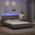 Bettgestell mit LED ohne Matratze "Hvar" Cappuccino-Braun 160x200 cm