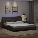 Bettgestell mit LED ohne Matratze "Hvar" Braun 180x200 cm