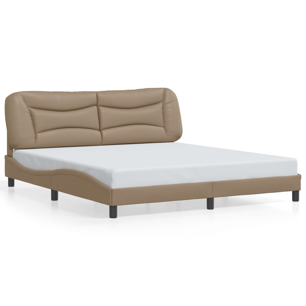 Bettgestell mit LED ohne Matratze "Hvar" Cappuccino-Braun 180x200 cm