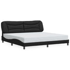 Bettgestell mit LED ohne Matratze "Hvar" Schwarz 200x200 cm
