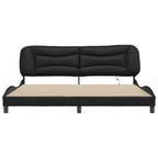 Bettgestell mit LED ohne Matratze "Hvar" Schwarz 200x200 cm