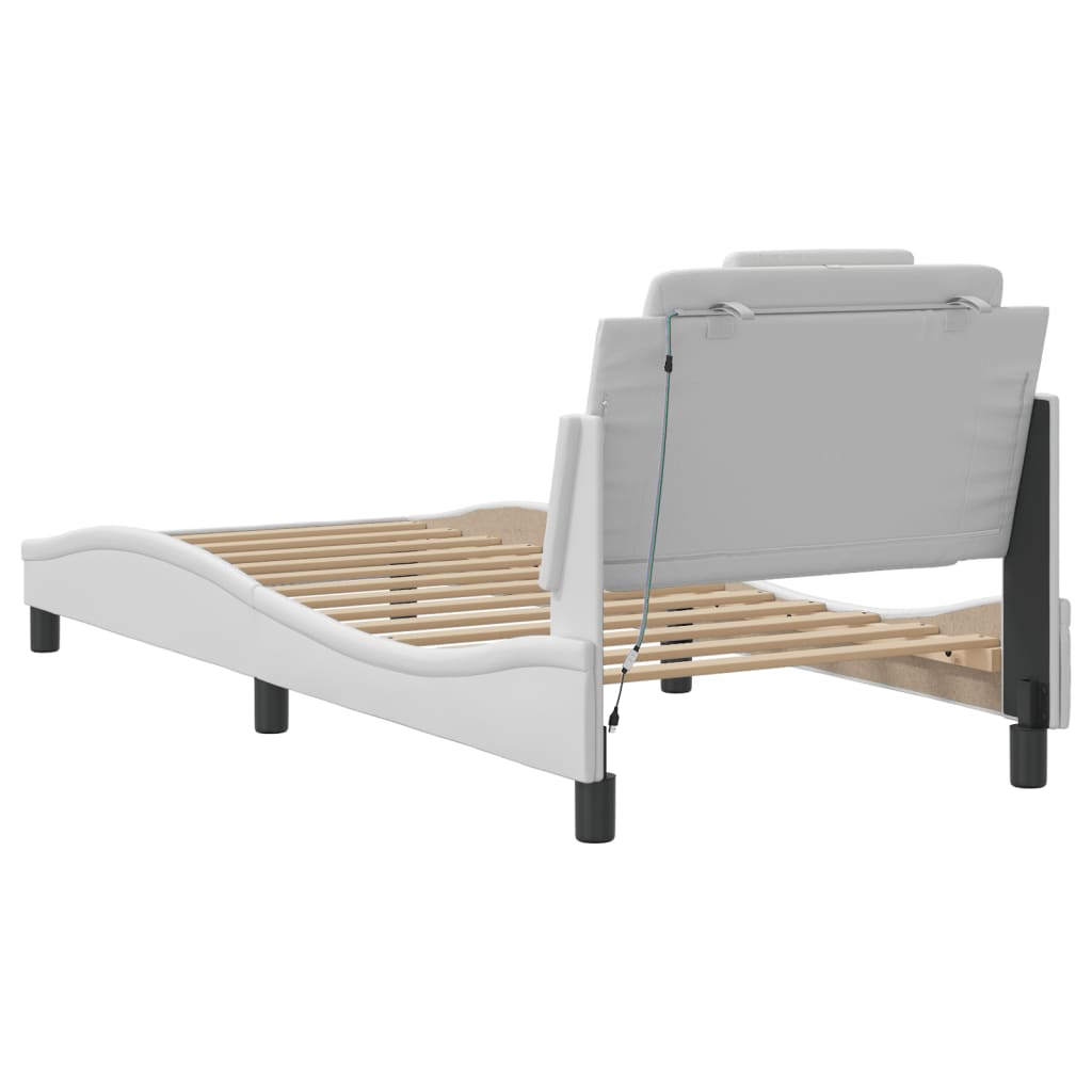Bettgestell "Viana" mit LED ohne Matratze Weiß 80x200 cm
