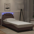 Bettgestell "Viana" mit LED ohne Matratze Braun 80x200 cm
