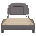 Bettgestell "Viana" mit LED ohne Matratze Grau 80x200 cm