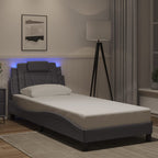 Bettgestell "Viana" mit LED ohne Matratze Grau 80x200 cm