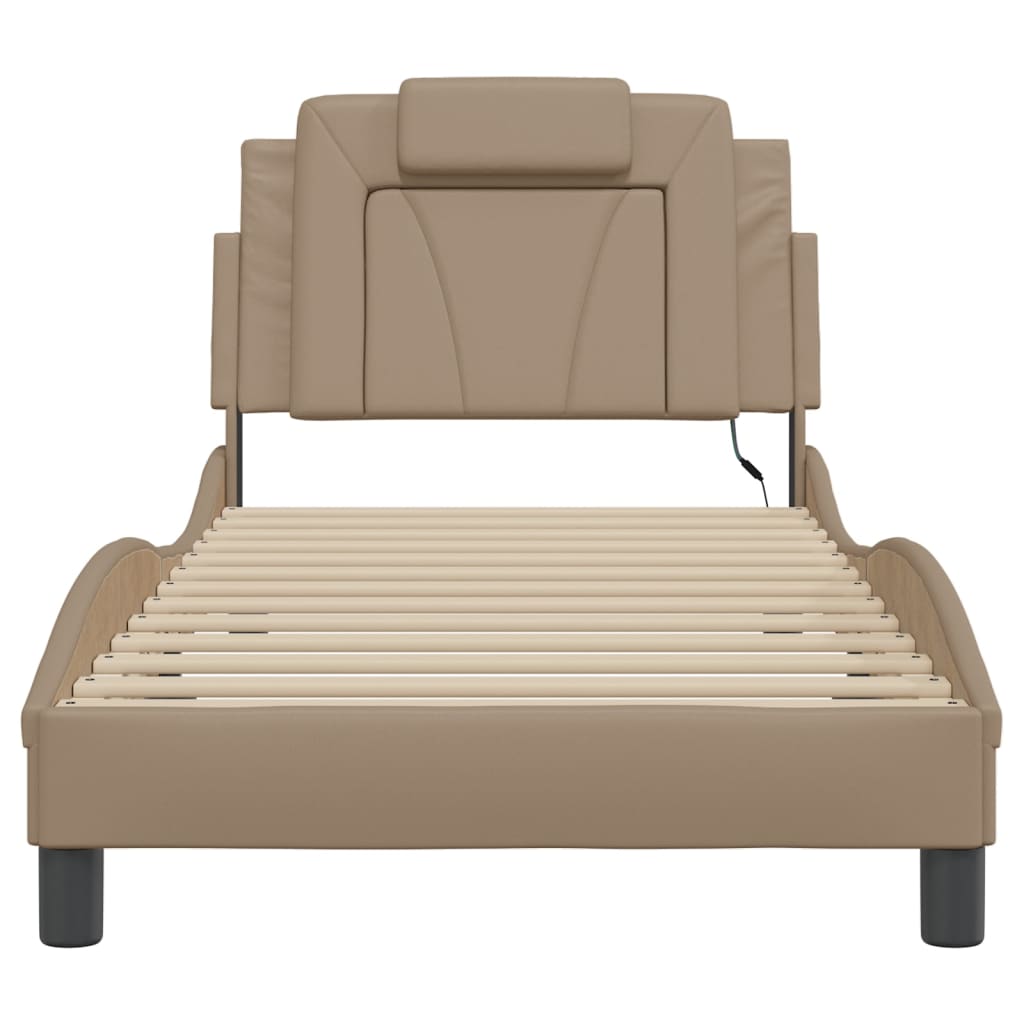 Bettgestell "Viana" mit LED ohne Matratze Cappuccino-Braun 80x200 cm