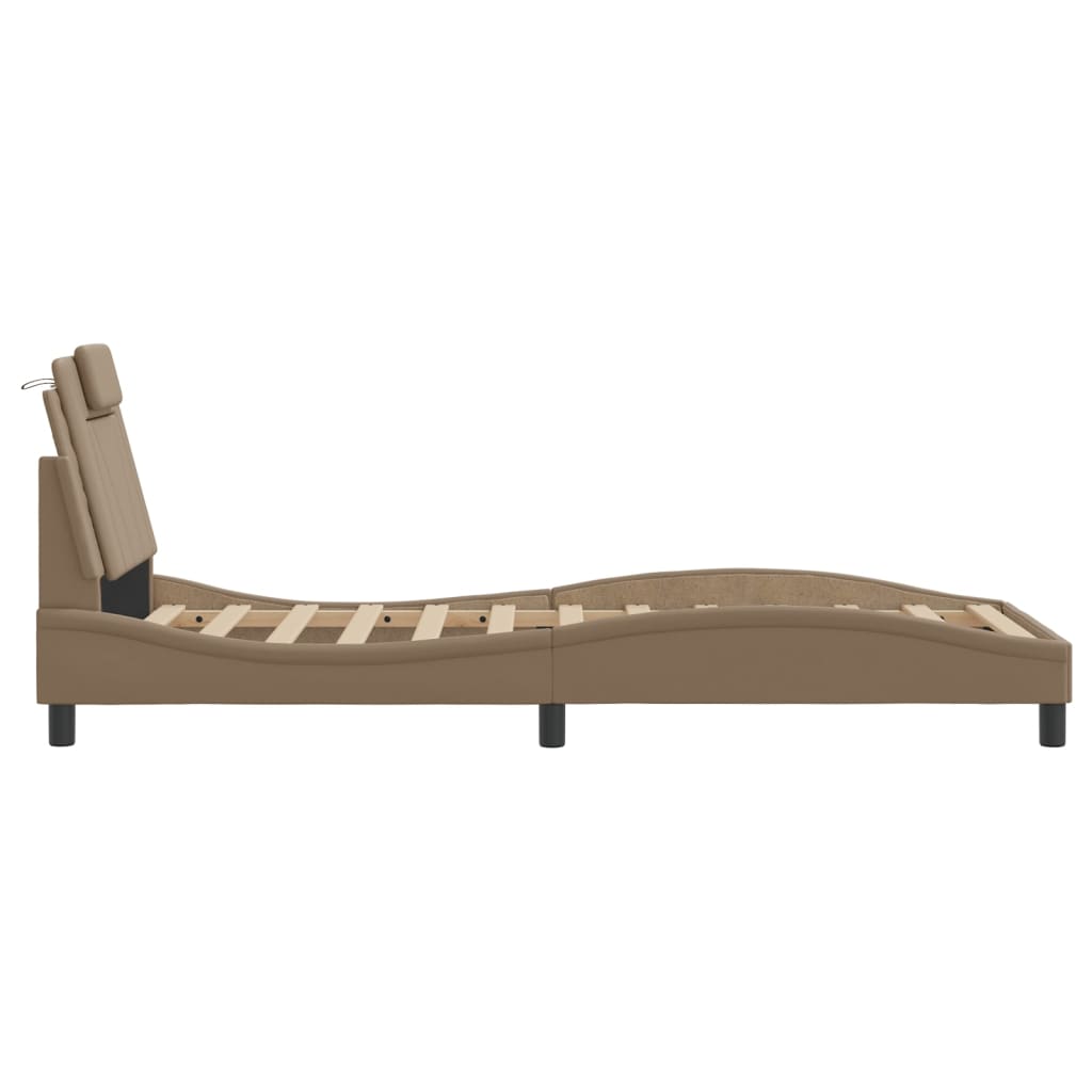 Bettgestell "Viana" mit LED ohne Matratze Cappuccino-Braun 80x200 cm