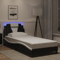 Bettgestell "Viana" mit LED ohne Matratze Schwarz und Weiß 80x200 cm