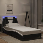 Bettgestell "Viana" mit LED ohne Matratze Schwarz und Weiß 80x200 cm