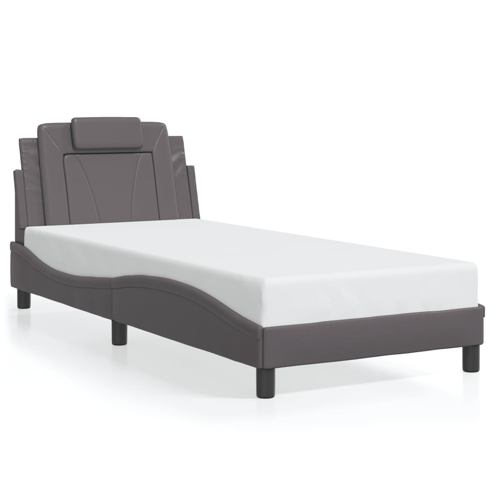 Bettgestell "Viana" mit LED ohne Matratze Grau 90x190 cm