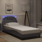 Bettgestell "Viana" mit LED ohne Matratze Grau 90x190 cm