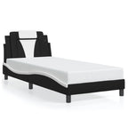 Bettgestell "Viana" mit LED ohne Matratze Schwarz und Weiß 90x190 cm