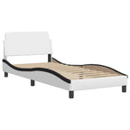 Bettgestell "Viana" mit LED ohne Matratze Weiß und Schwarz 90x190 cm