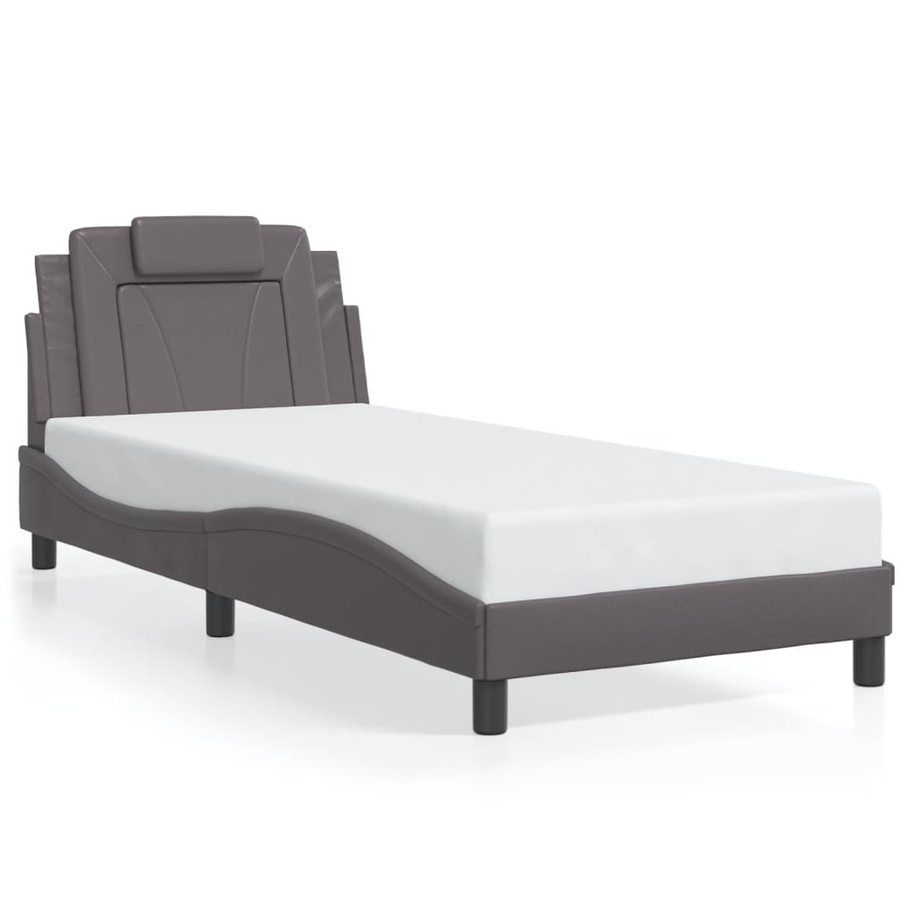 Bettgestell "Viana" mit LED ohne Matratze Grau 90x200 cm