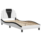 Bettgestell "Viana" mit LED ohne Matratze Weiß und Schwarz 90x200 cm