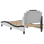 Bettgestell "Viana" mit LED ohne Matratze Weiß und Schwarz 90x200 cm