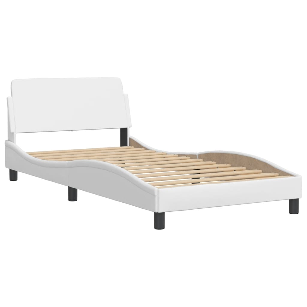Bettgestell "Viana" mit LED ohne Matratze Weiß 100x200 cm