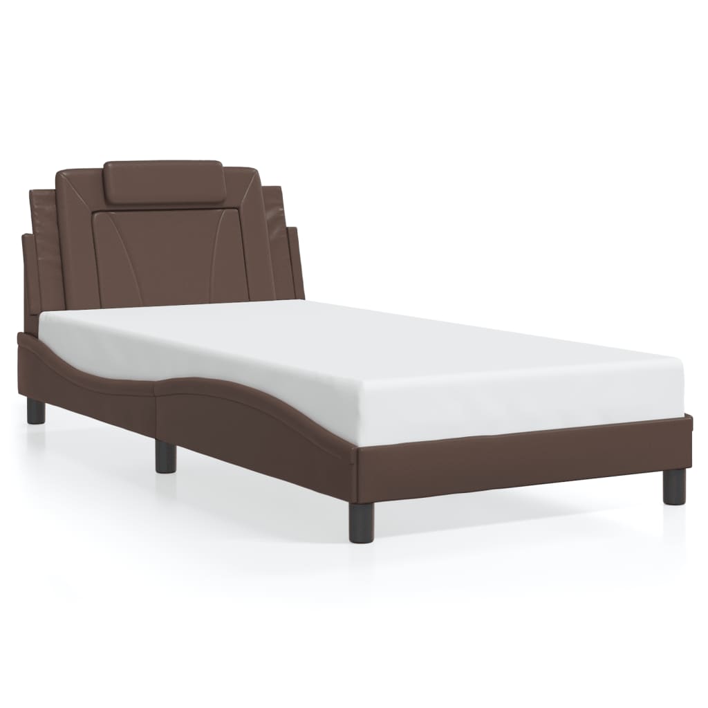 Bettgestell "Viana" mit LED ohne Matratze Braun 100x200 cm