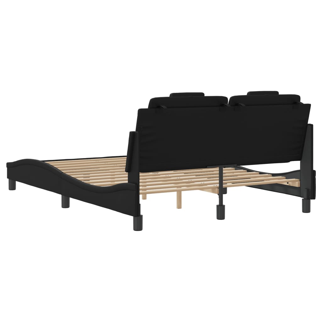 Bettgestell "Viana" mit LED ohne Matratze Schwarz 120x200 cm