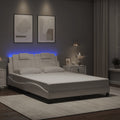 Bettgestell "Viana" mit LED ohne Matratze Weiß 120x200 cm