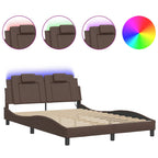 Bettgestell "Viana" mit LED ohne Matratze Braun 120x200 cm
