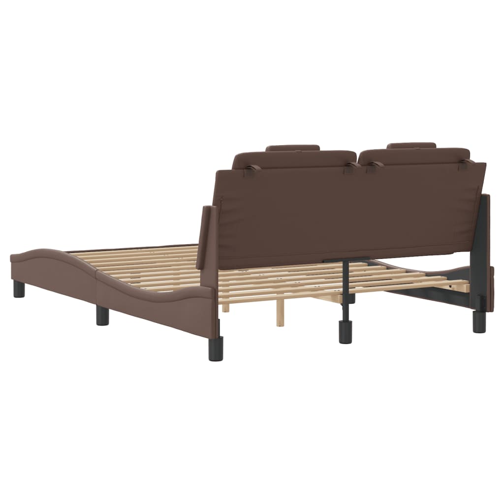 Bettgestell "Viana" mit LED ohne Matratze Braun 120x200 cm