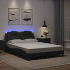Bettgestell "Viana" mit LED ohne Matratze Grau 120x200 cm