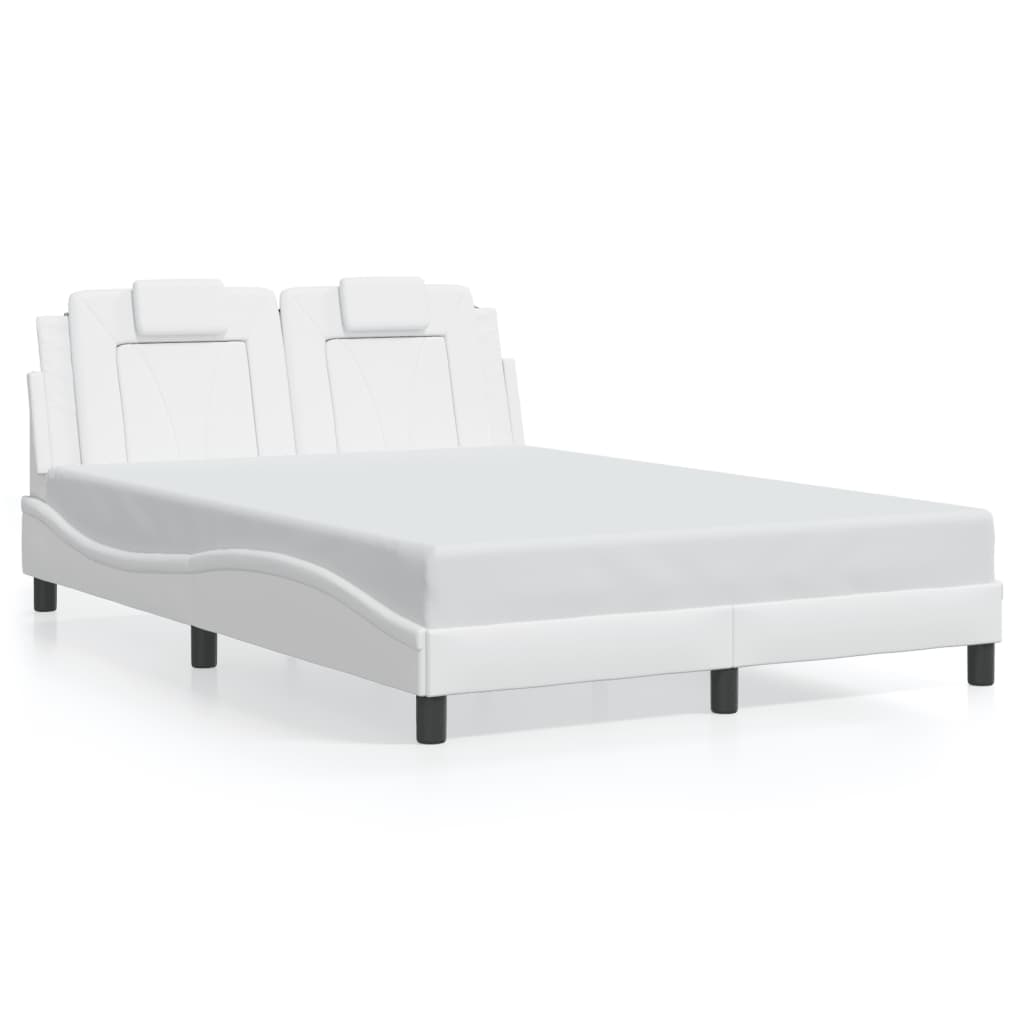 Bettgestell "Viana" mit LED ohne Matratze Weiß 140x190 cm