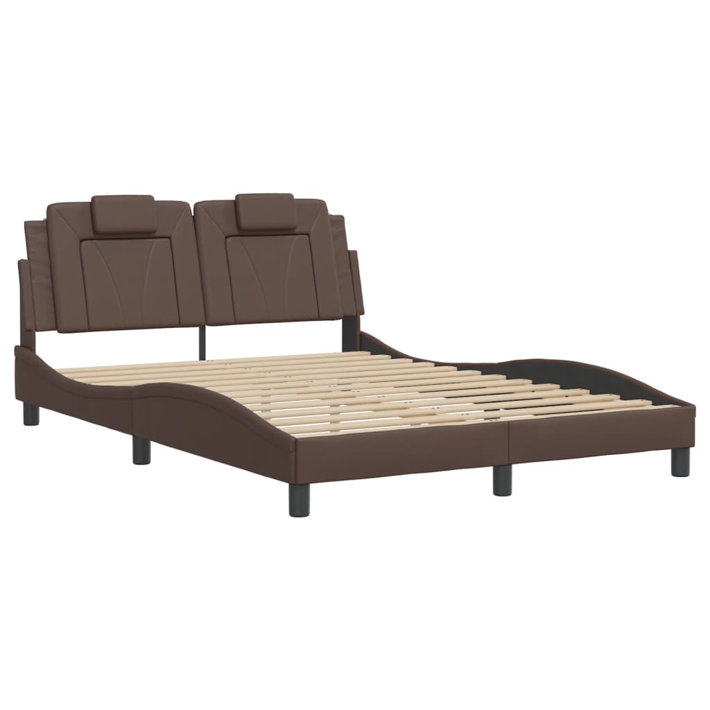 Bettgestell "Viana" mit LED ohne Matratze Braun 140x190 cm