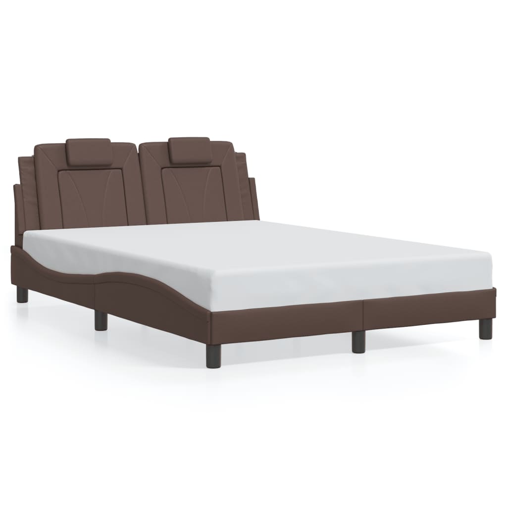 Bettgestell "Viana" mit LED ohne Matratze Braun 140x190 cm